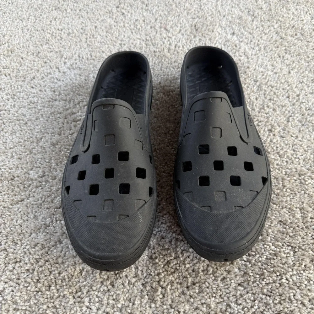 Vans Shoes Mens Size 13 Black Rubber Slip On Perforated Breathable Casual